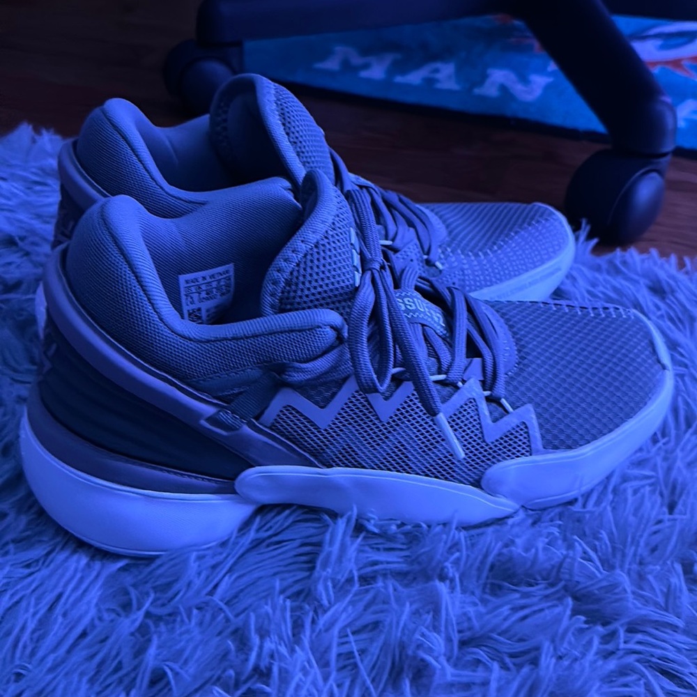 Gray and white Donovan Mitchell shoes brand new without tags never been worn